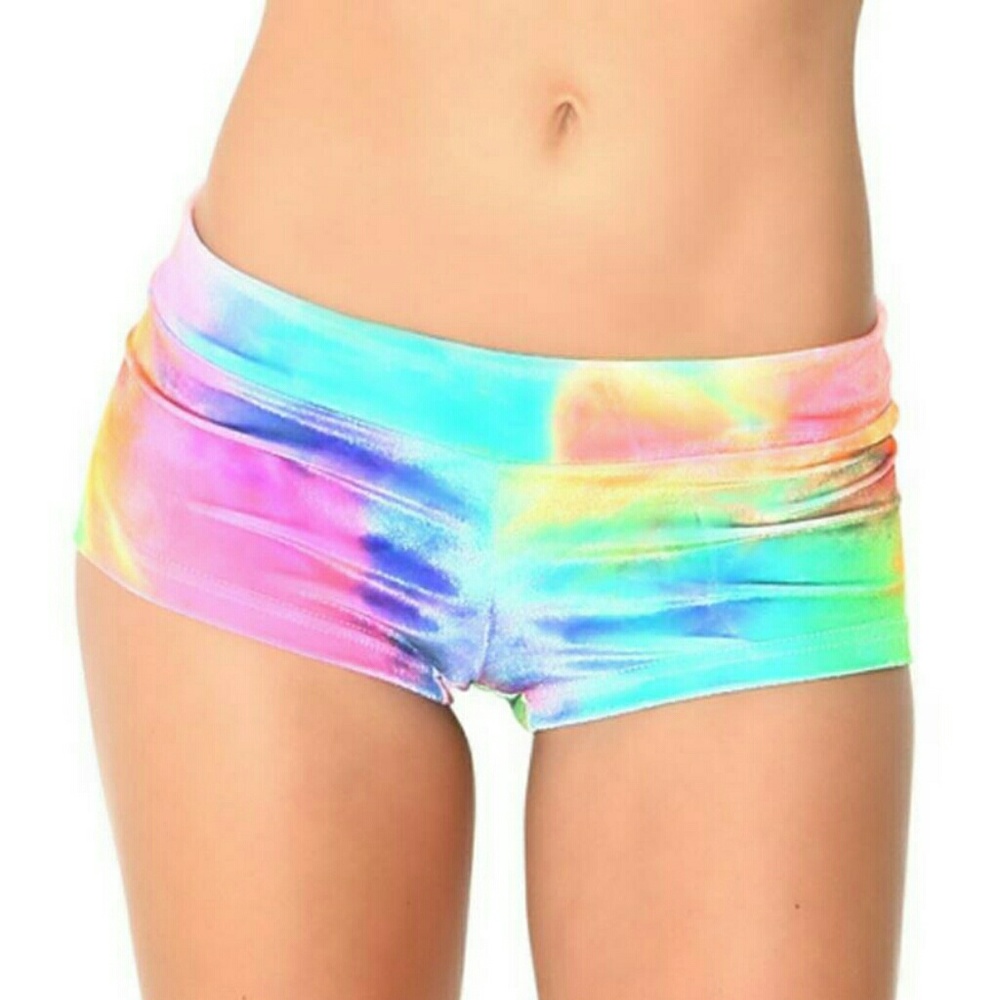Velvet tye dye rave booty shorts